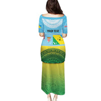 Personalised Malampa Fiji Day Family Matching Puletasi and Hawaiian Shirt 10 October Fijian Tapa Flag Style