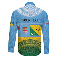 Personalised Malampa Fiji Day Family Matching Summer Maxi Dress and Hawaiian Shirt 10 October Fijian Tapa Flag Style