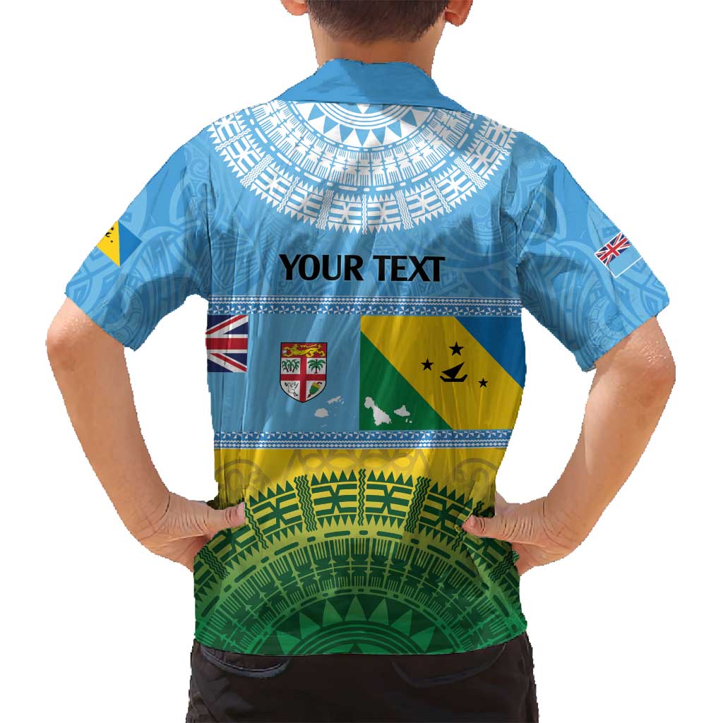 Personalised Malampa Fiji Day Family Matching Tank Maxi Dress and Hawaiian Shirt 10 October Fijian Tapa Flag Style LT14 - Polynesian Pride