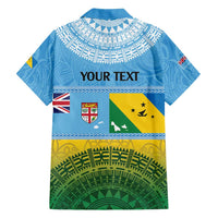 Personalised Malampa Fiji Day Family Matching Tank Maxi Dress and Hawaiian Shirt 10 October Fijian Tapa Flag Style LT14 - Polynesian Pride