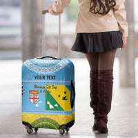 Personalised Malampa Fiji Day Luggage Cover 10 October Fijian Tapa Flag Style