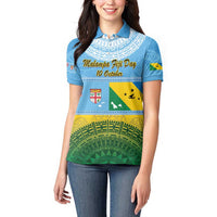 Personalised Malampa Fiji Day Women Polo Shirt 10 October Fijian Tapa Flag Style