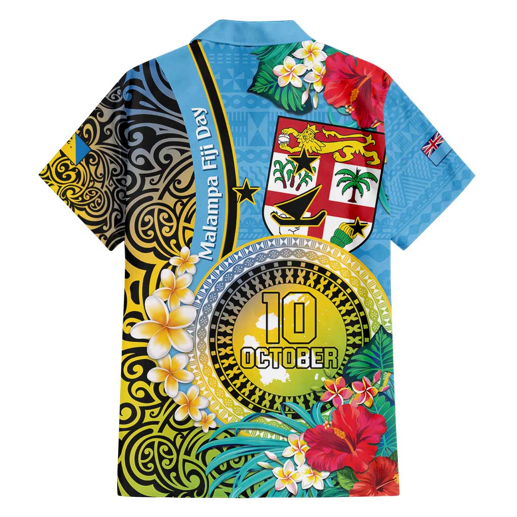 Vanuatu Malampa Fiji Day Family Matching Tank Maxi Dress and Hawaiian Shirt Happy 10 October With Maps Tropical Flowers LT14 - Polynesian Pride