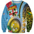Vanuatu Malampa Fiji Day Sweatshirt Happy 10 October With Maps Tropical Flowers