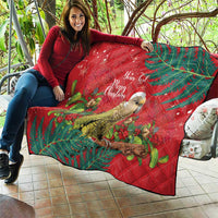 Personalised New Zealand Kakapo Christmas Quilt Meri Kirihimete Silver Fern Mix Pohutukawa