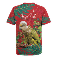 Personalised New Zealand Kakapo Christmas Rugby Jersey Meri Kirihimete Silver Fern Mix Pohutukawa