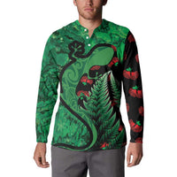 New Zealand Gecko Christmas Button Sweatshirt Meri Kirihimete Paua Shell Mix Pohutukawa