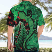 New Zealand Gecko Christmas Hawaiian Shirt Meri Kirihimete Paua Shell Mix Pohutukawa
