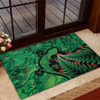 New Zealand Gecko Christmas Rubber Doormat Meri Kirihimete Paua Shell Mix Pohutukawa