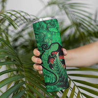 New Zealand Gecko Christmas Skinny Tumbler Meri Kirihimete Paua Shell Mix Pohutukawa
