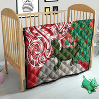 Personalised New Zealand Tuatara Christmas Quilt Meri Kirihimete Aotearoa Maori Mix Pohutukawa