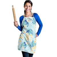 Pastel Cyan Tropical Hawaii Apron Seamless Monstera Plumeria Hawaiian Pattern - Polynesian Pride