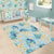 Pastel Cyan Tropical Hawaii Area Rug Seamless Monstera Plumeria Hawaiian Pattern - Polynesian Pride