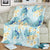 Pastel Cyan Tropical Hawaii Blanket Seamless Monstera Plumeria Hawaiian Pattern - Polynesian Pride
