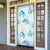 Pastel Cyan Tropical Hawaii Door Cover Seamless Monstera Plumeria Hawaiian Pattern - Polynesian Pride