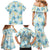 Pastel Cyan Tropical Hawaii Family Matching Mermaid Dress and Hawaiian Shirt Seamless Monstera Plumeria Hawaiian Pattern - Polynesian Pride