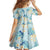 Pastel Cyan Tropical Hawaii Family Matching Off Shoulder Short Dress and Hawaiian Shirt Seamless Monstera Plumeria Hawaiian Pattern - Polynesian Pride