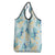 Pastel Cyan Tropical Hawaii Grocery Bag Seamless Monstera Plumeria Hawaiian Pattern - Polynesian Pride