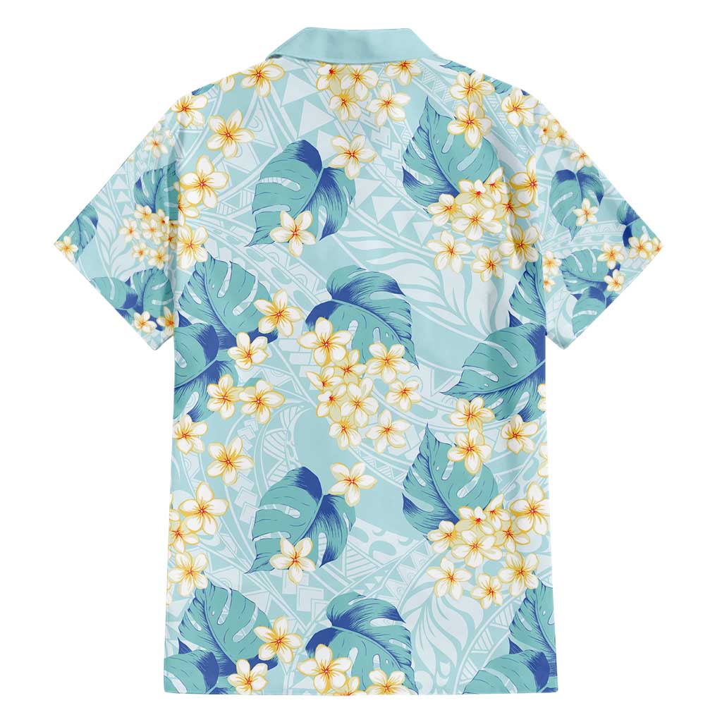 Pastel Cyan Tropical Hawaii Hawaiian Shirt Seamless Monstera Plumeria Hawaiian Pattern - Polynesian Pride