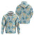 Pastel Cyan Tropical Hawaii Hoodie Seamless Monstera Plumeria Hawaiian Pattern - Polynesian Pride