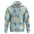 Pastel Cyan Tropical Hawaii Hoodie Seamless Monstera Plumeria Hawaiian Pattern - Polynesian Pride
