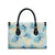 Pastel Cyan Tropical Hawaii Leather Bag Seamless Monstera Plumeria Hawaiian Pattern - Polynesian Pride