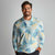 Pastel Cyan Tropical Hawaii Long Sleeve Polo Shirt Seamless Monstera Plumeria Hawaiian Pattern - Polynesian Pride