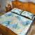 Pastel Cyan Tropical Hawaii Quilt Bed Set Seamless Monstera Plumeria Hawaiian Pattern - Polynesian Pride