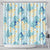 Pastel Cyan Tropical Hawaii Shower Curtain Seamless Monstera Plumeria Hawaiian Pattern - Polynesian Pride