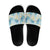 Pastel Cyan Tropical Hawaii Slide Sandals Seamless Monstera Plumeria Hawaiian Pattern - Polynesian Pride