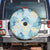 Pastel Cyan Tropical Hawaii Spare Tire Cover Seamless Monstera Plumeria Hawaiian Pattern - Polynesian Pride