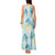 Pastel Cyan Tropical Hawaii Tank Maxi Dress Seamless Monstera Plumeria Hawaiian Pattern - Polynesian Pride