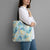Pastel Cyan Tropical Hawaii Tote Bag Seamless Monstera Plumeria Hawaiian Pattern - Polynesian Pride