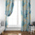 Pastel Cyan Tropical Hawaii Window Curtain Seamless Monstera Plumeria Hawaiian Pattern - Polynesian Pride