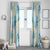 Pastel Cyan Tropical Hawaii Window Curtain Seamless Monstera Plumeria Hawaiian Pattern - Polynesian Pride