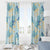 Pastel Cyan Tropical Hawaii Window Curtain Seamless Monstera Plumeria Hawaiian Pattern - Polynesian Pride