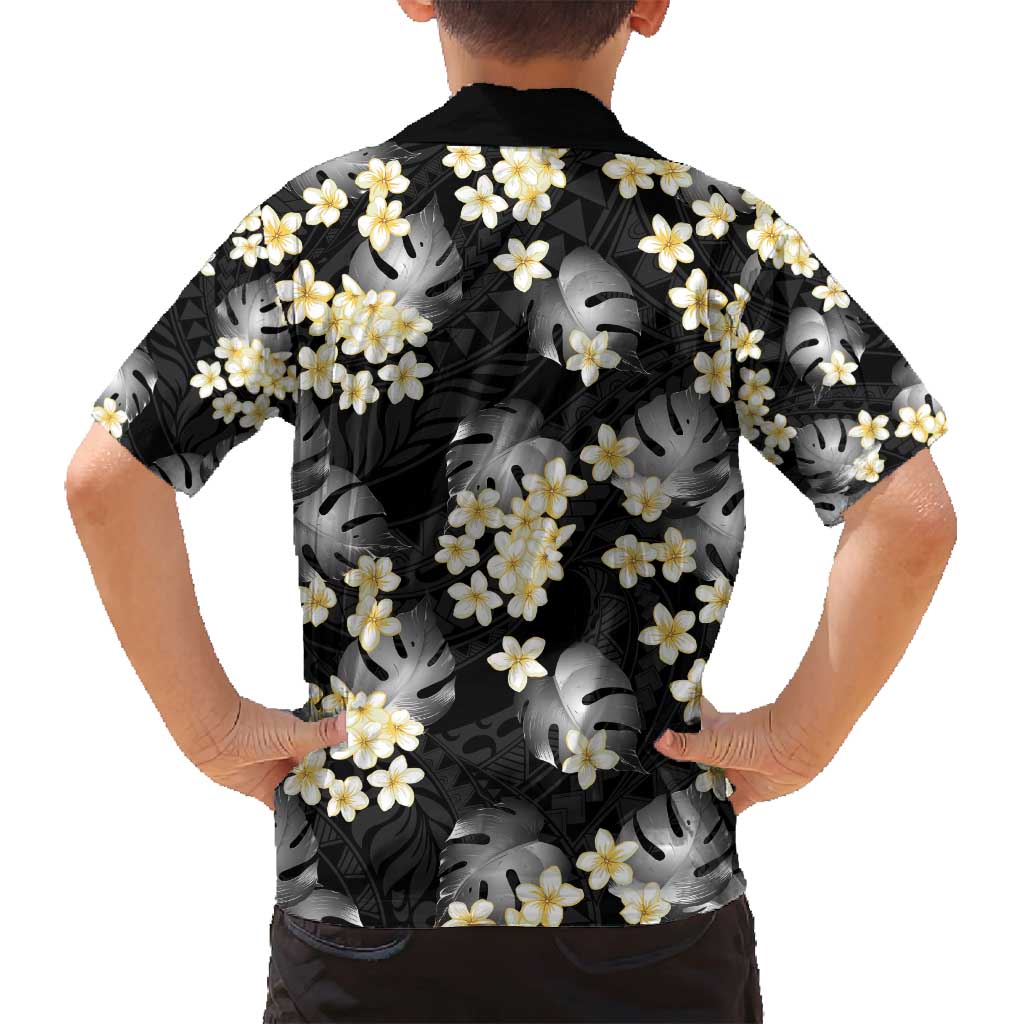 Black Tropical Hawaii Family Matching Puletasi and Hawaiian Shirt Seamless Monstera Plumeria Hawaiian Pattern - Polynesian Pride