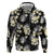 Black Tropical Hawaii Hoodie Seamless Monstera Plumeria Hawaiian Pattern - Polynesian Pride