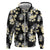 Black Tropical Hawaii Hoodie Seamless Monstera Plumeria Hawaiian Pattern - Polynesian Pride