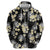 Black Tropical Hawaii Hoodie Seamless Monstera Plumeria Hawaiian Pattern - Polynesian Pride