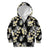 Black Tropical Hawaii Kid Hoodie Seamless Monstera Plumeria Hawaiian Pattern - Polynesian Pride