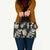 Black Tropical Hawaii Leather Bag Seamless Monstera Plumeria Hawaiian Pattern - Polynesian Pride