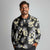 Black Tropical Hawaii Long Sleeve Polo Shirt Seamless Monstera Plumeria Hawaiian Pattern - Polynesian Pride