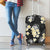 Black Tropical Hawaii Luggage Cover Seamless Monstera Plumeria Hawaiian Pattern - Polynesian Pride