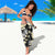 Black Tropical Hawaii Sarong Seamless Monstera Plumeria Hawaiian Pattern - Polynesian Pride