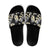 Black Tropical Hawaii Slide Sandals Seamless Monstera Plumeria Hawaiian Pattern - Polynesian Pride