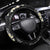 Black Tropical Hawaii Steering Wheel Cover Seamless Monstera Plumeria Hawaiian Pattern - Polynesian Pride