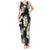Black Tropical Hawaii Tank Maxi Dress Seamless Monstera Plumeria Hawaiian Pattern - Polynesian Pride