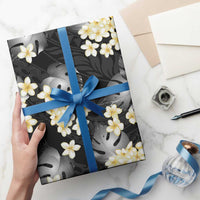 Black Tropical Hawaii Wrapping Paper Seamless Monstera Plumeria Hawaiian Pattern - Polynesian Pride