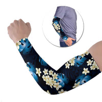 Blue Tropical Hawaii Arm Sleeves Seamless Monstera Plumeria Hawaiian Pattern - Polynesian Pride